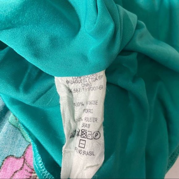 Munny Plus Size 14 Dress Tunic Teal Floral Drop Drawstring Waist Sleeveless - Picture 8 of 8